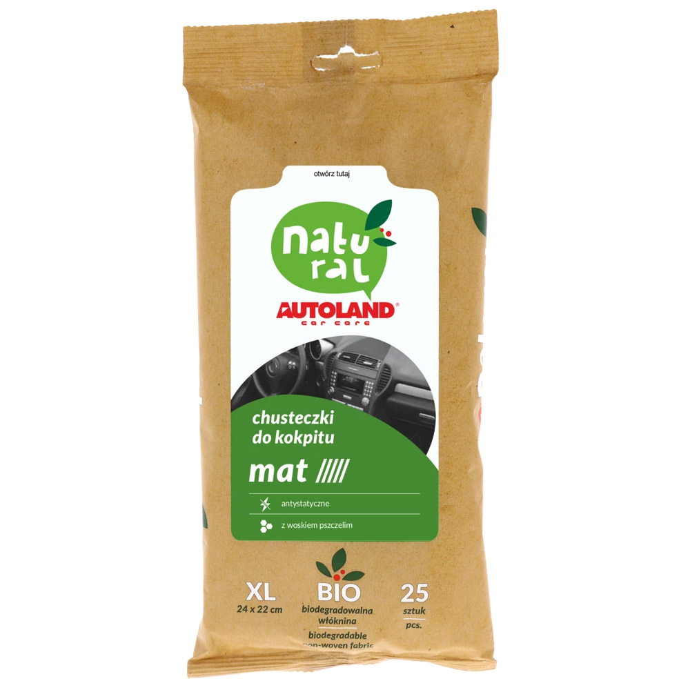 autoland natural chusteczki do kokpitu matowe AUTOLAND NATURAL CHUSTECZKI DO KOKPITU MATOWE