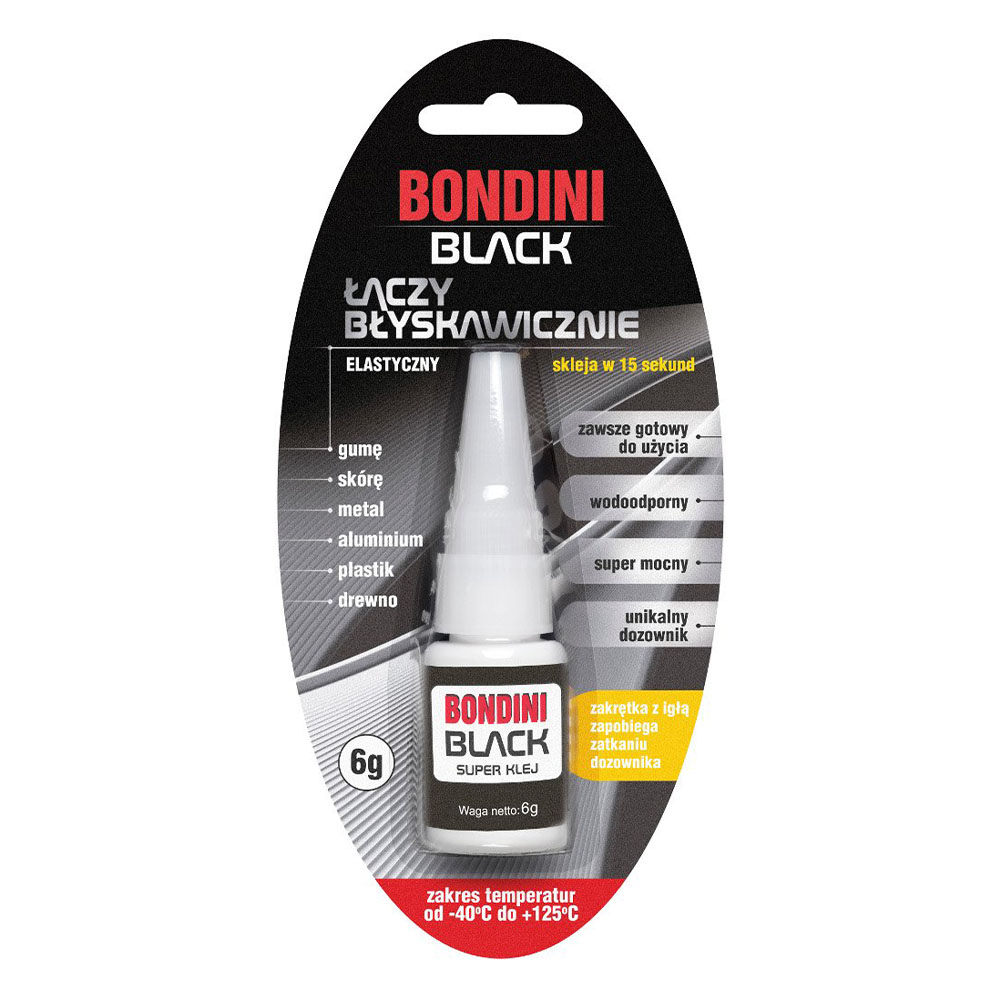 bondini black klej błyskawiczny 6g BONDINI BLACK KLEJ BŁYSKAWICZNY 6G