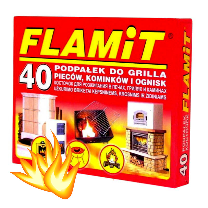 FLAMIT PODPAŁKA DO GRILLA BIAŁA 40 KOSTEK