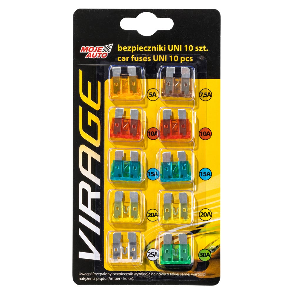 virage bezpieczniki płaskie uni VIRAGE BEZPIECZNIKI PŁASKIE UNI 10SZT