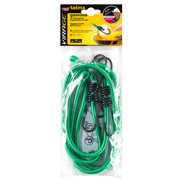 virage taśma gumowa do bagażu 2x 80cm VIRAGE TAŚMA GUMOWA DO BAGAŻU 2x 80CM