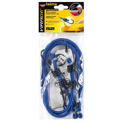 Virage taśma gumowa do mocowania bagażu 60cm VIRAGE TAŚMA GUMOWA DO MOCOWANIA BAGAŻU 60CM